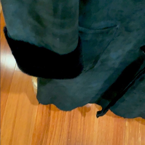 Leather Shearling Coat with fur collar - Picture 3 of 6